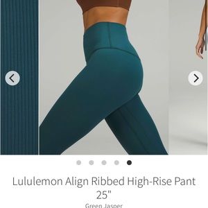 Lululemon Align ribbed Leggings size 6 green jasper